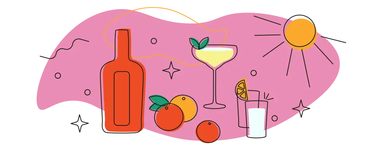 Cointreau butelka i kieliszek z lodem