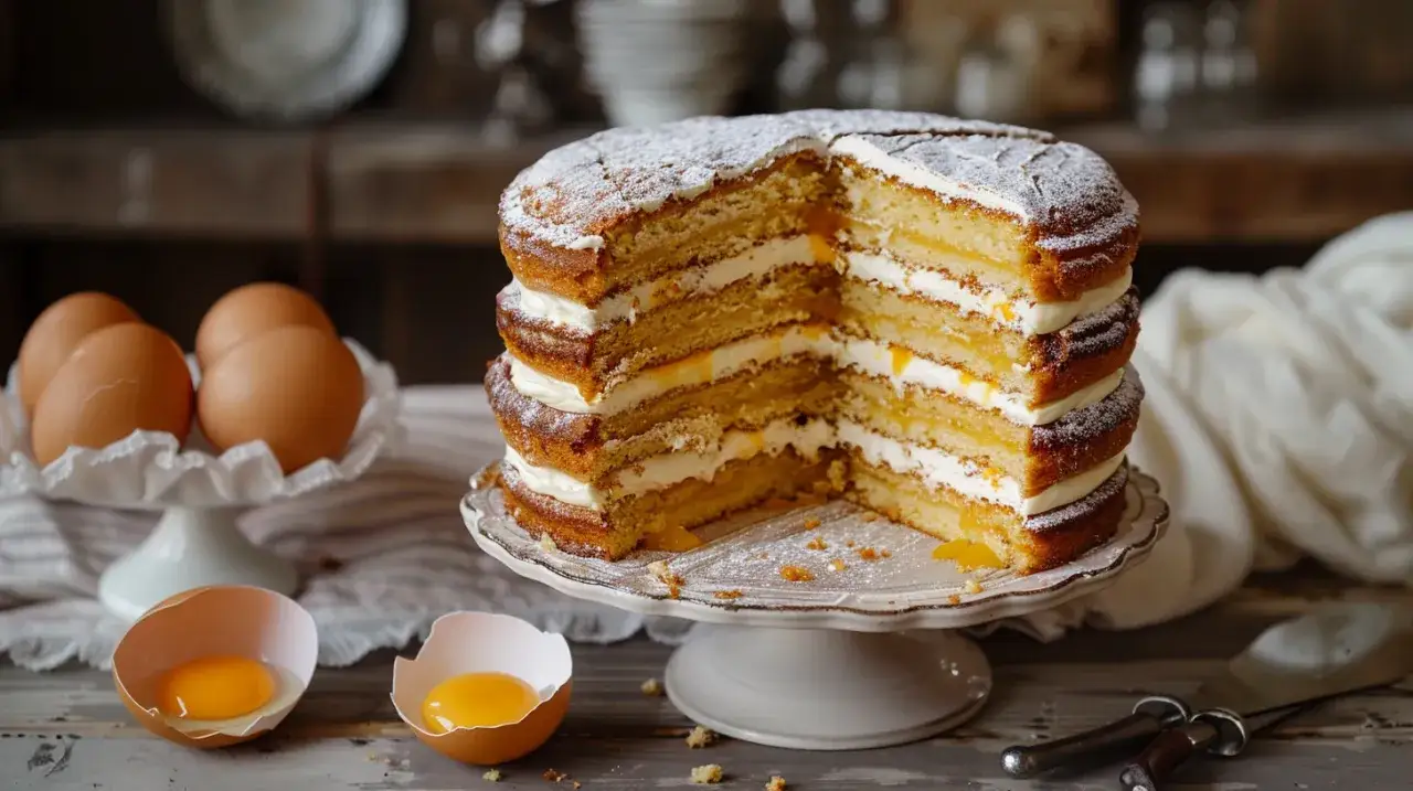 Zdjęcie Biszkopt z 9 jaj: Przepis na najwyższy i najpuszystszy tort jakiego nie znasz!