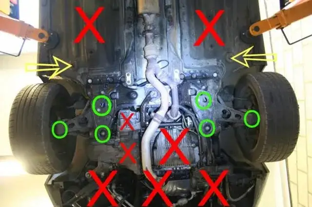 Opel Astra H punkty podparcia lewarka