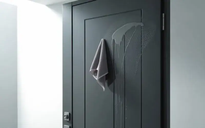 czyszczenie drzwi antracytowych mikrofibrą