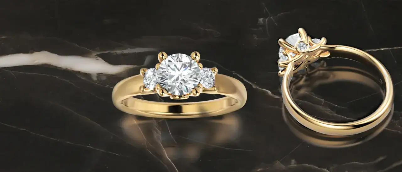 luksusowa biżuteria złoto 18k pierścionek zaręczynowy diamenty