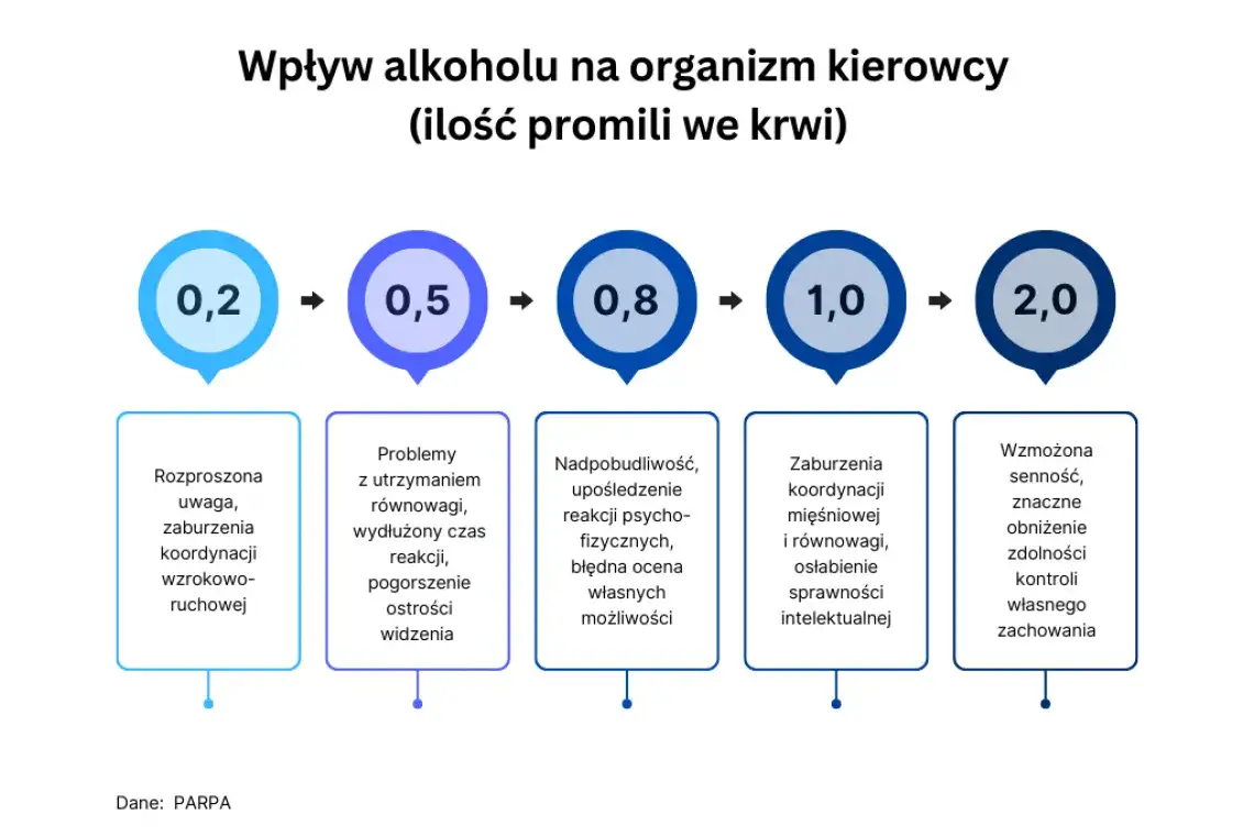 Czynniki wpływające na stężenie alkoholu we krwi infografika