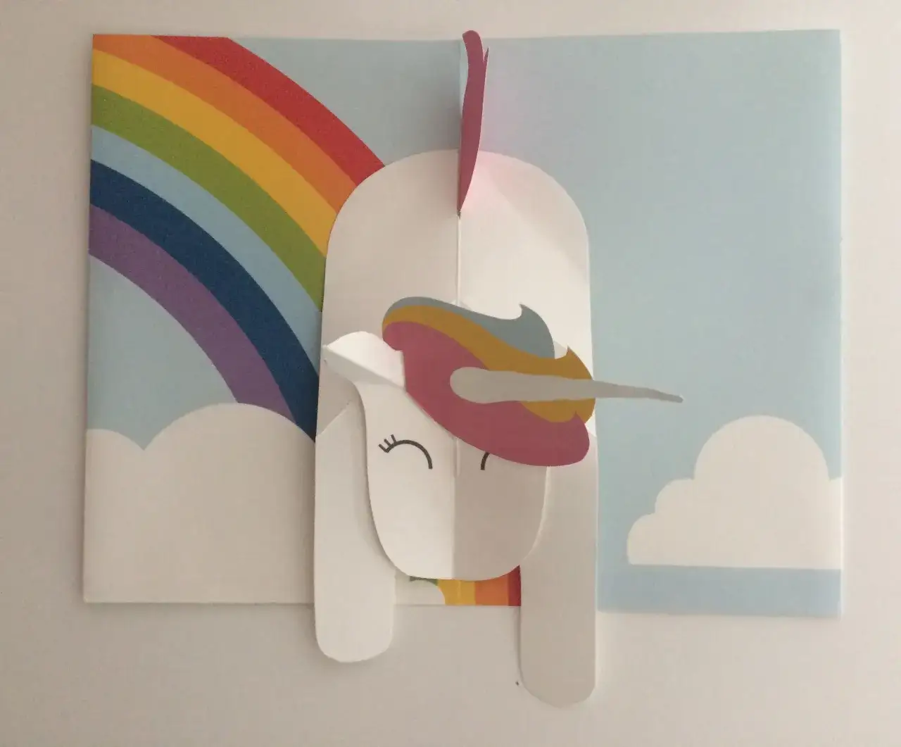 zaproszenie urodzinowe pop-up DIY jednorożec
