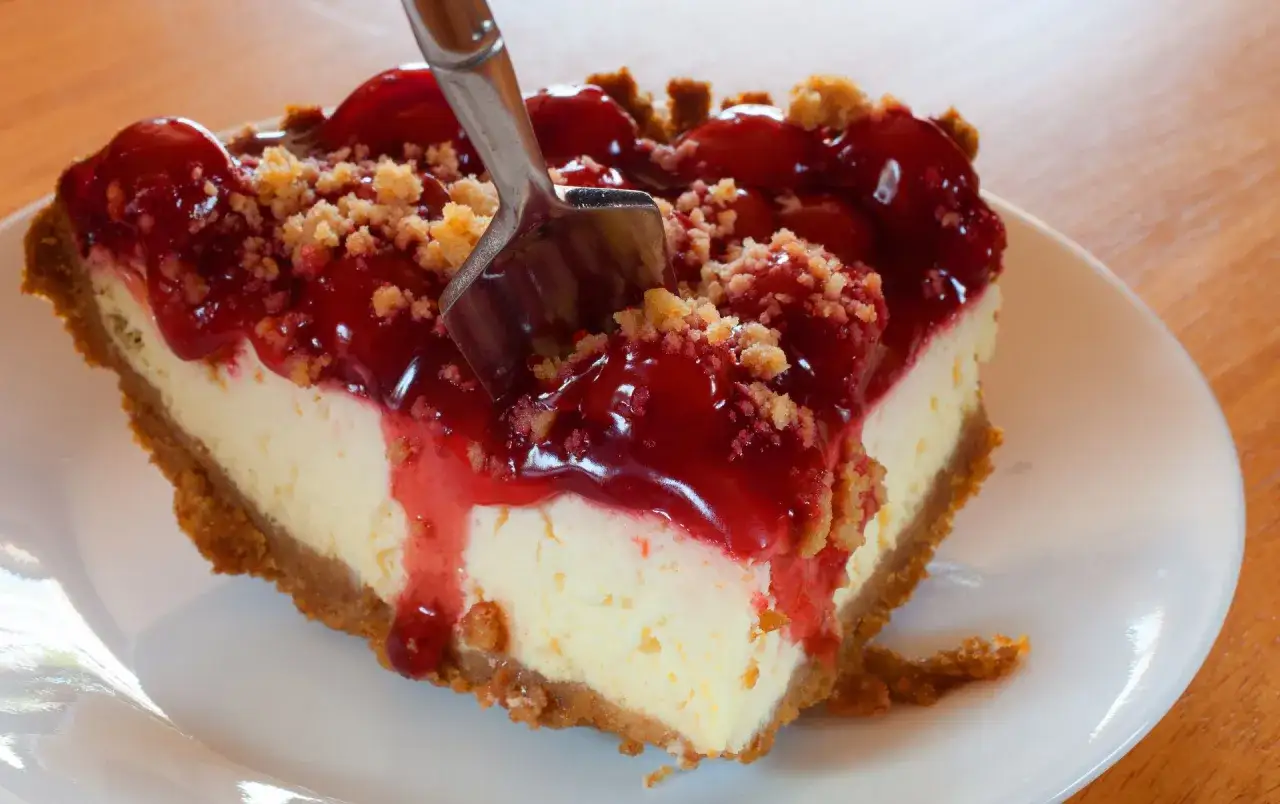 Sernik z wiśniami i kruszonką. Idealny pomysł, co dać na wierzch sernika, by był jeszcze pyszniejszy.