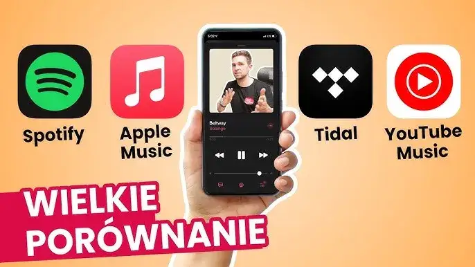 Apple Music Spotify Tidal YouTube Music por&oacute;wnanie aplikacji