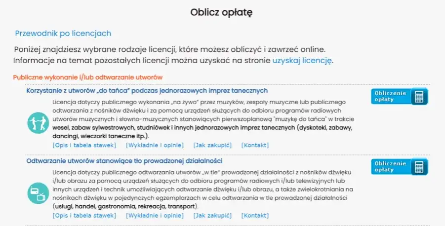 schemat rozliczeń ZAiKS DJ impreza