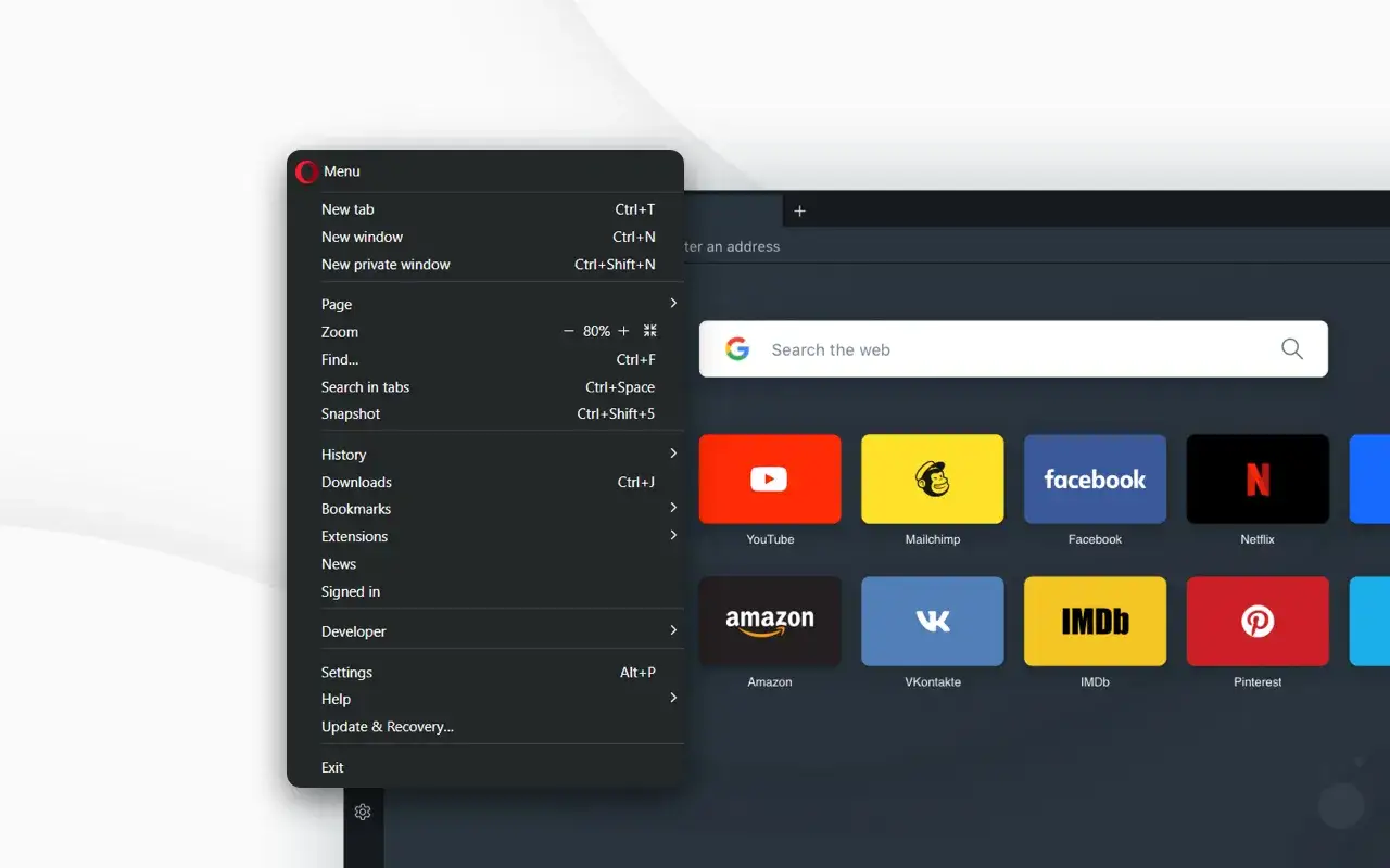 Opera for Android translation bar at bottom of screen