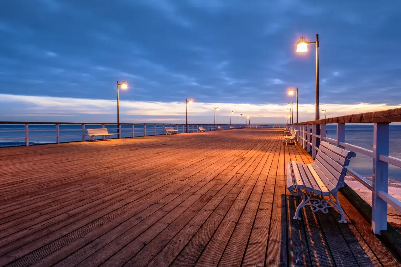 Jastarnia molo zachód słońca