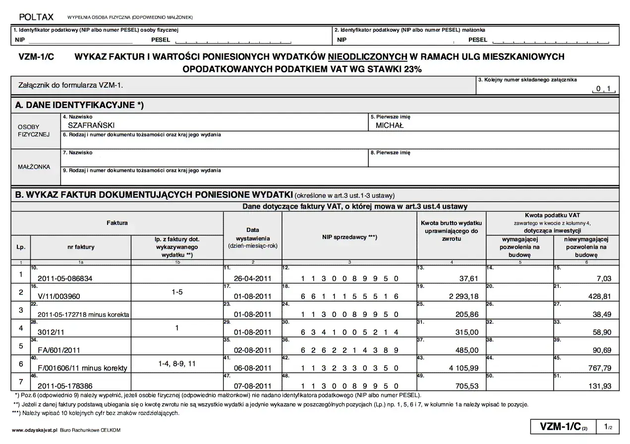 dokumenty finansowe faktury rachunki remont