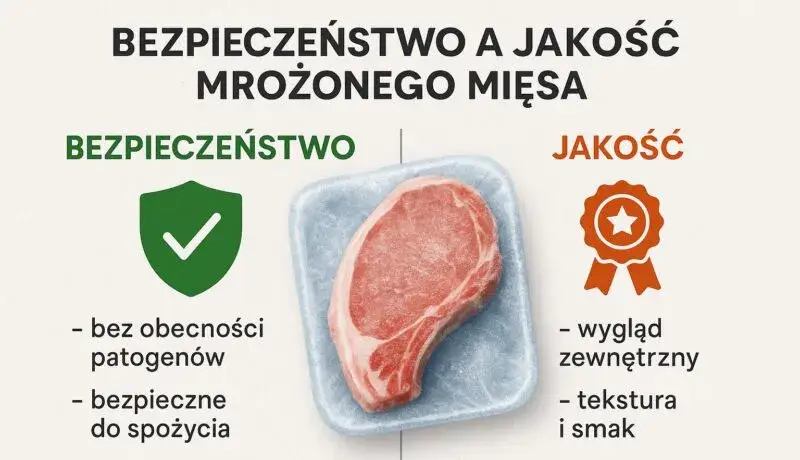 tabela bezpiecznego mrożenia mięsa infografika