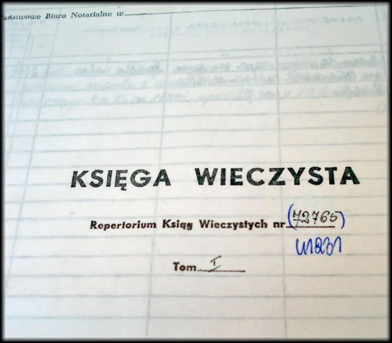 symbol księgi wieczystej lub dokumentów nieruchomości