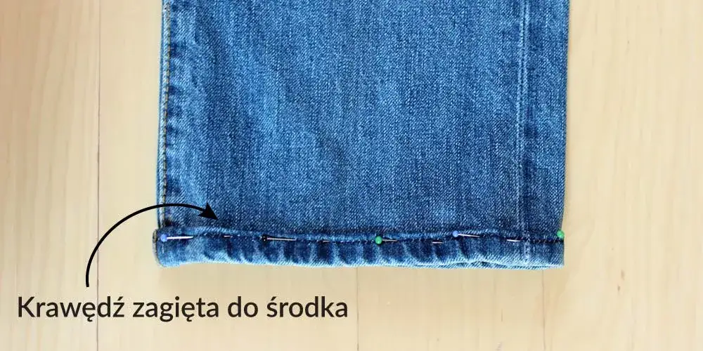 skracanie jeansów z zachowaniem oryginalnego dołu
