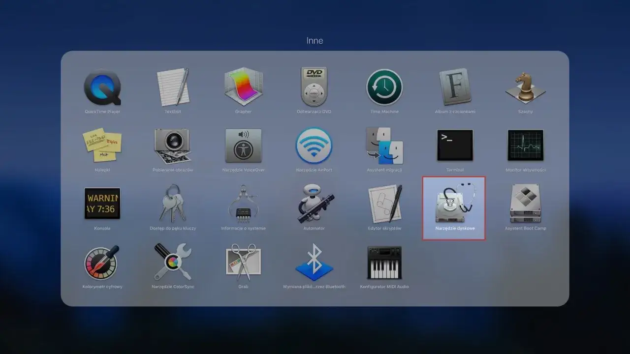 Narzędzie Dyskowe macOS ikona