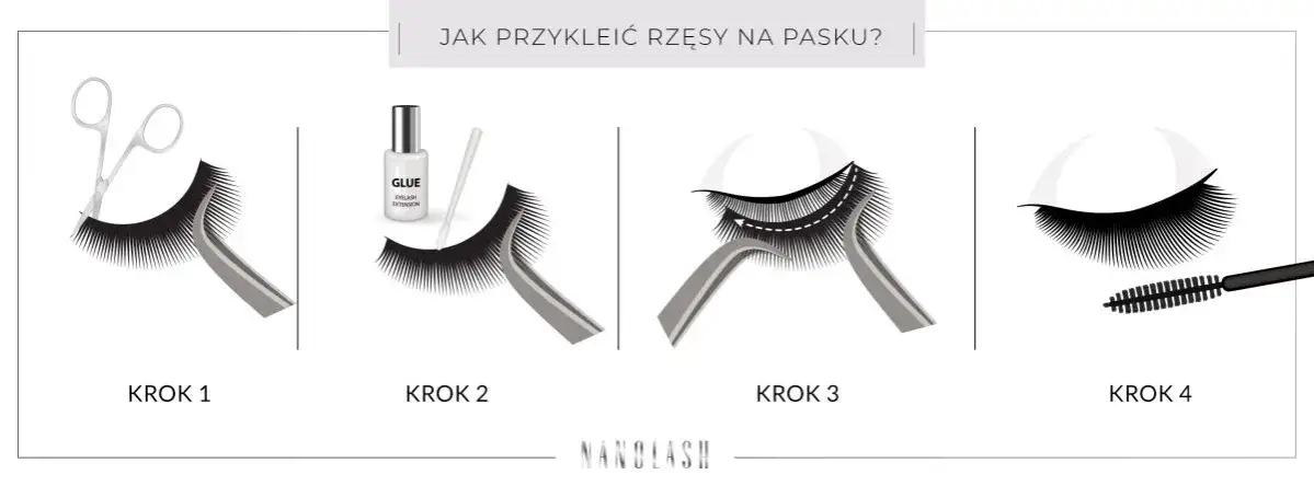 Jak prawidłowo przyklejać rzęsy na pasku - instrukcja krok po kroku