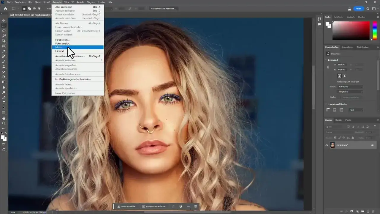 Photoshop zaznaczanie obiektu włosy