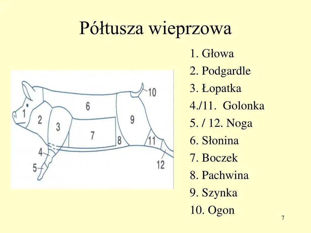 wieprzowina w kawałkach, r&oacute;żne części tuszy