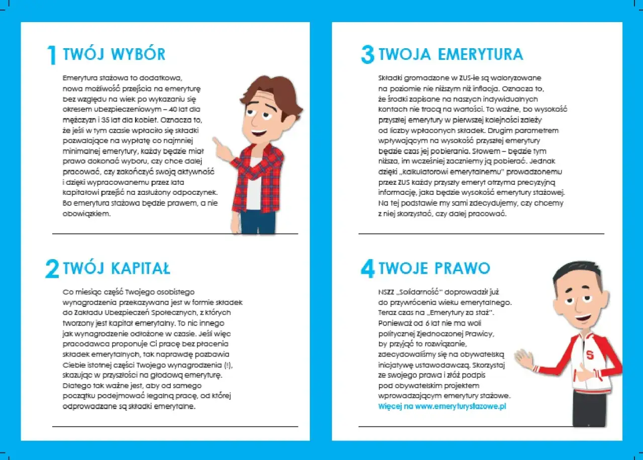 Porównanie projektów emerytur stażowych PiS i Solidarności