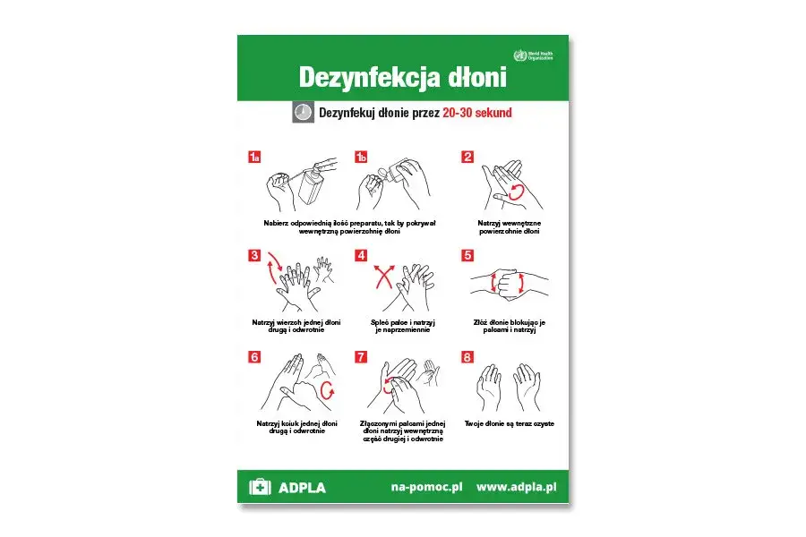 instrukcja dezynfekcji rąk WHO