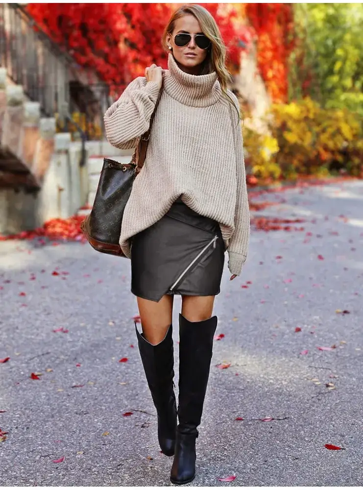 Zdjęcie Skórzana spódnica z czym nosić – stylizacje na każdą okazję