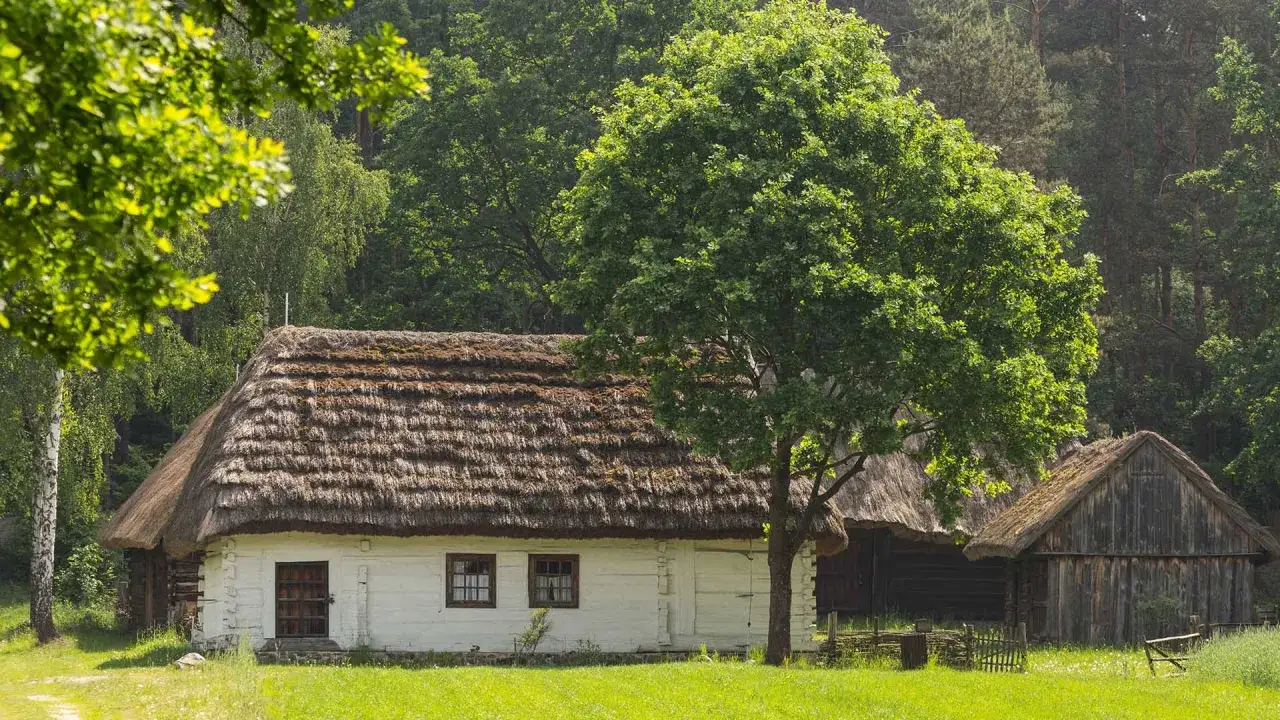 Skansen w Radomiu widok og&oacute;lny, Muzeum Wsi Radomskiej krajobraz