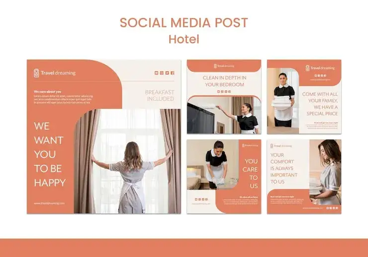 przykłady post&oacute;w promujących noclegi w social mediach