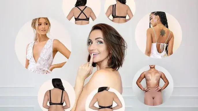 kobieta w bluzce podwiniętej pod biustonosz stylizacja 