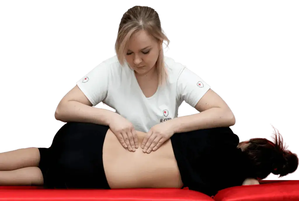 fizjoterapeuta podczas wizyty diagnostycznej