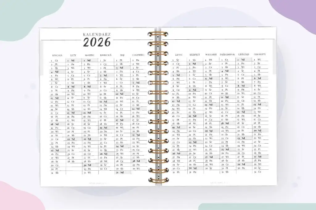 kalendarz planowanie urlopu ślubnego