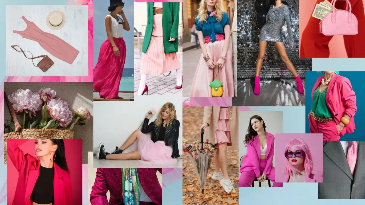 Moodboard z różnymi stylami ubioru