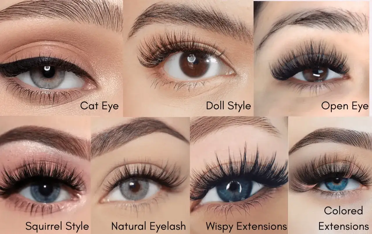 Różne rodzaje sztucznych rzęs: Cat Eye, Doll Style, Open Eye, Squirrel Style, Natural Eyelash, Wispy Extensions, Colored Extensions. Jakie wybrać?