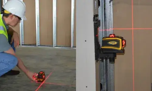 zielona wiązka lasera a czerwona na zewnątrz porównanie