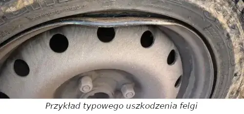 uszkodzona felga stalowa typy uszkodzeń