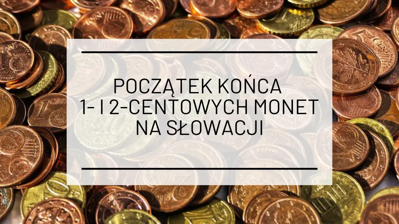 Flaga Słowacji i monety euro