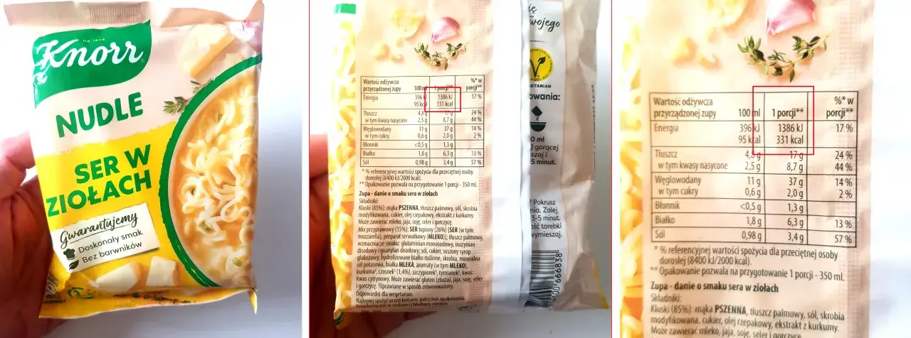 Skład zupki chińskiej analiza