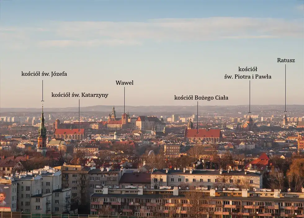 Kopiec Krakusa panorama Krakowa
