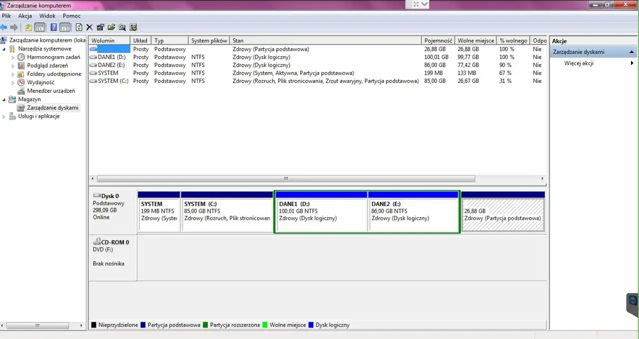 partycja recovery laptop