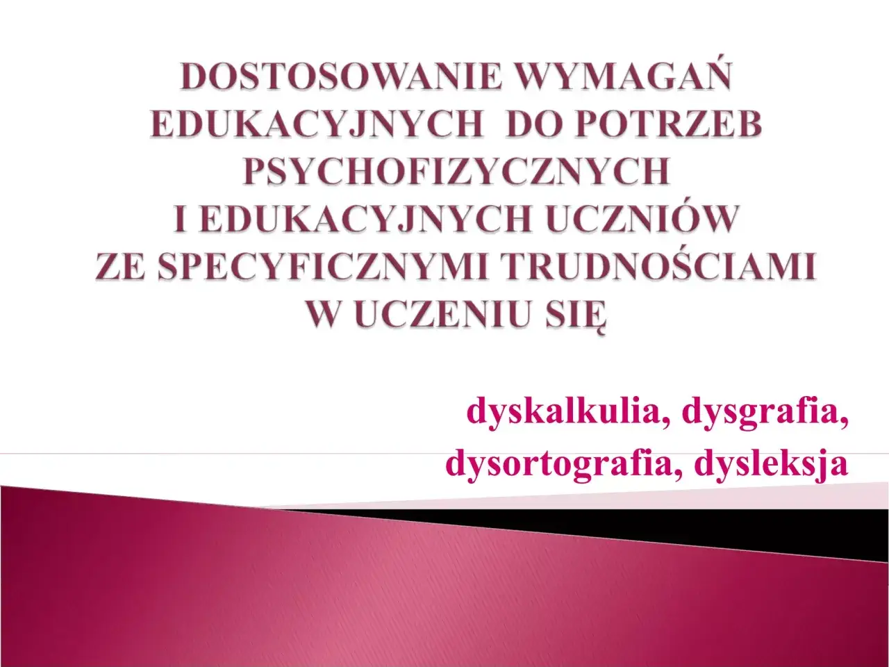 Dostosowania dla uczni&oacute;w z dysleksją w szkole