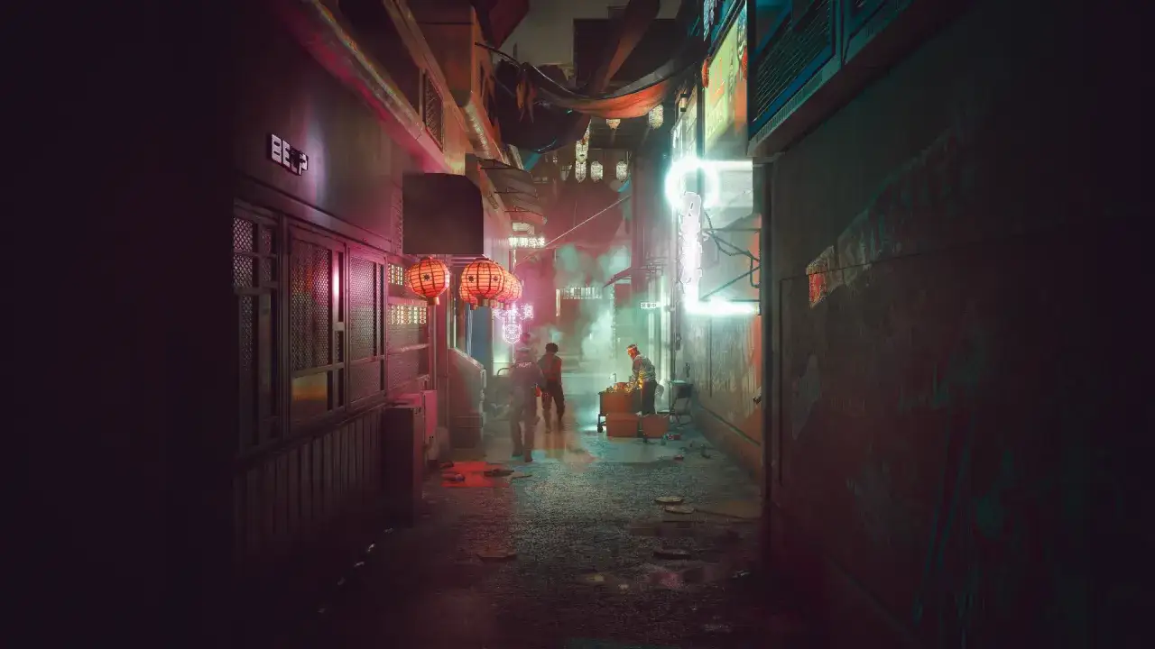 Cyberpunk 2077 Street Kid character art Night City alleys
