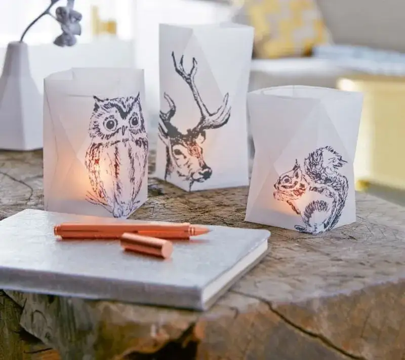 ozdobione lampiony z kartonu, pomysły na dekoracje lampion&oacute;w DIY