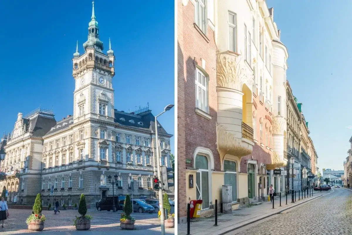 Bielsko-Biała panorama, secesyjna architektura, Mały Wiedeń