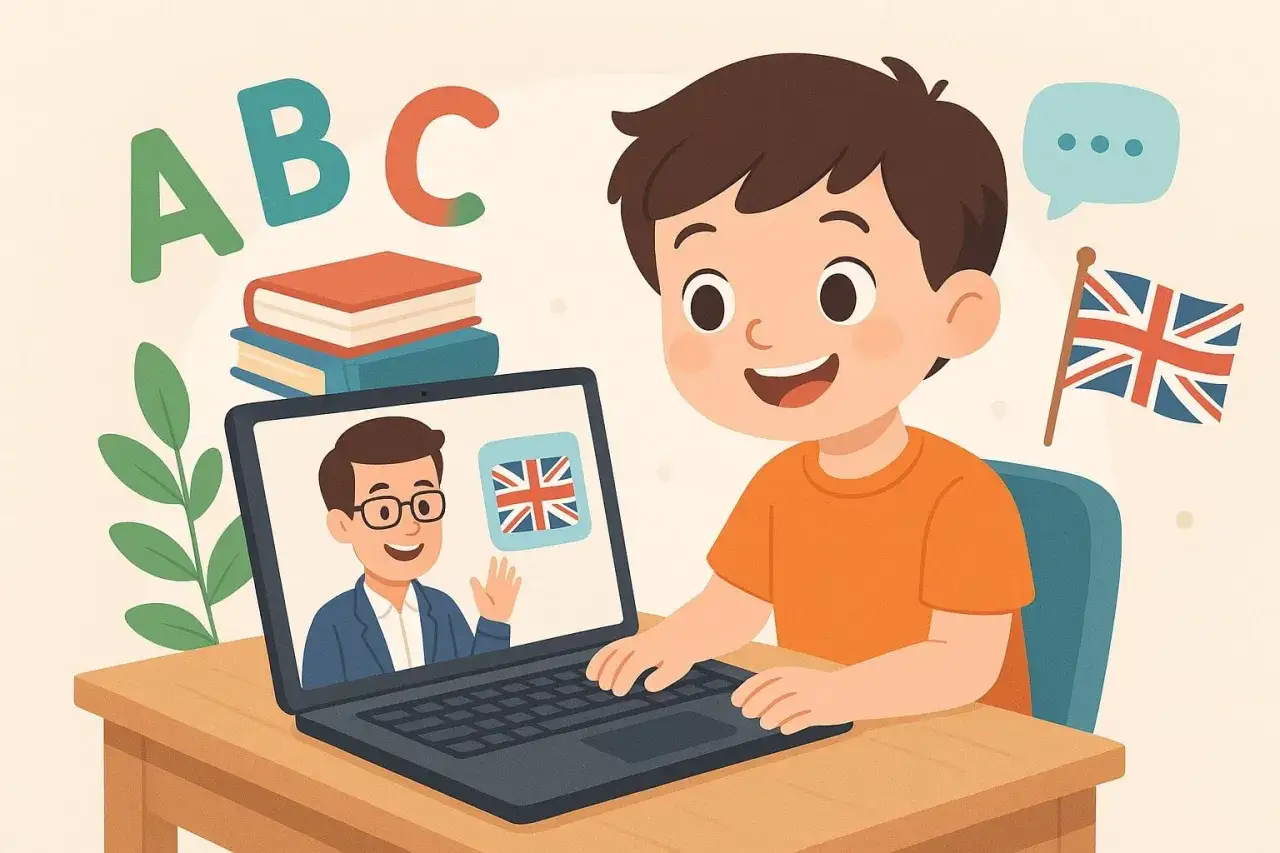 Student przygotowujący się do lekcji języka, notatki, cele nauki