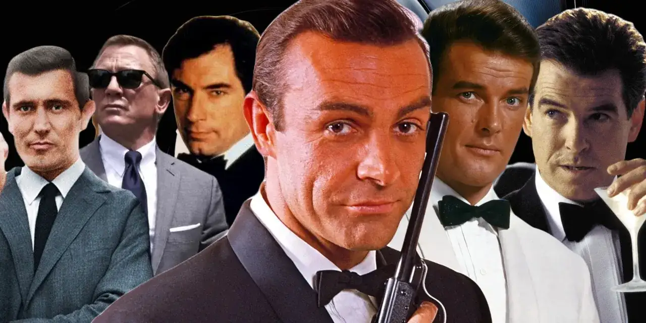Sean Connery, George Lazenby, Roger Moore, Timothy Dalton, Pierce Brosnan i Daniel Craig – oto kto grał Jamesa Bonda po kolei.