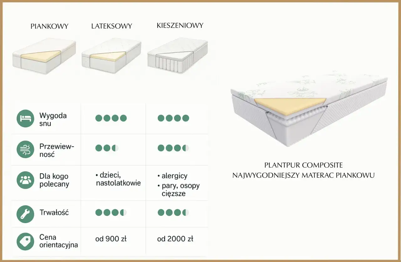 materac piankowy odkształcenia por&oacute;wnanie stary nowy
