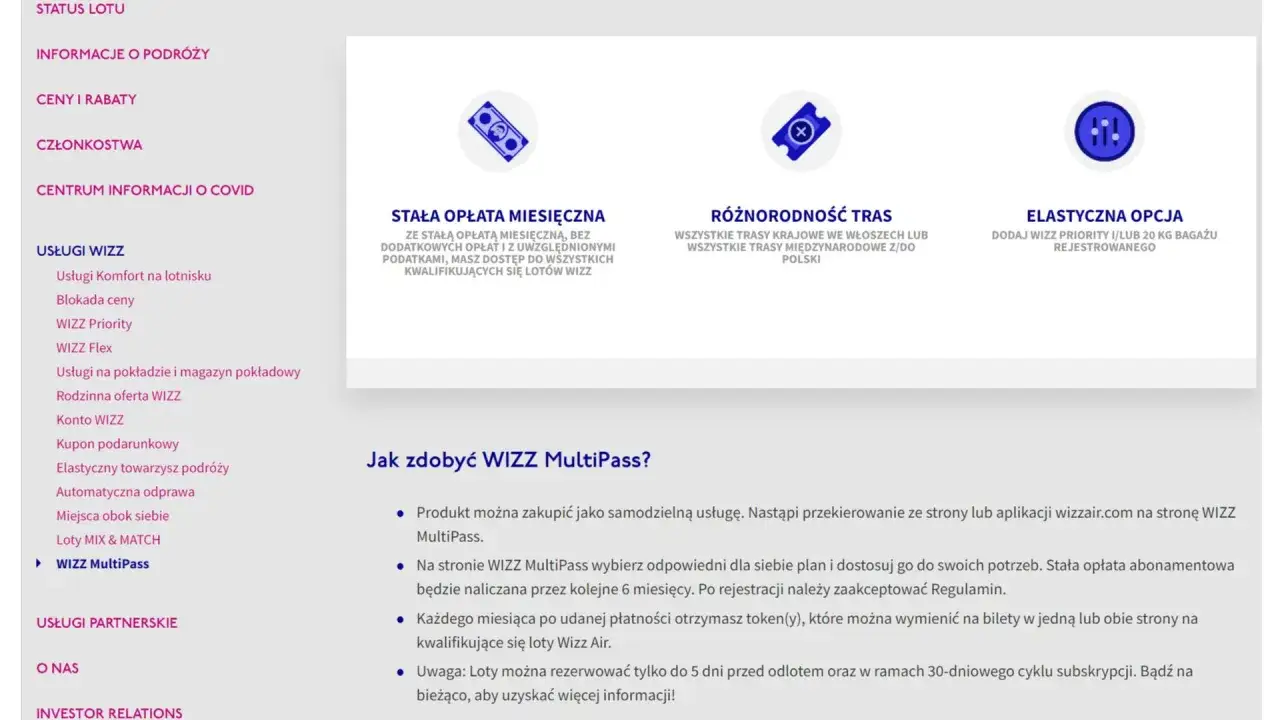 Wizz all you can fly z WIZZ MultiPass! Odkryj elastyczne opcje podróży, różnorodność tras i stałą miesięczną opłatę.