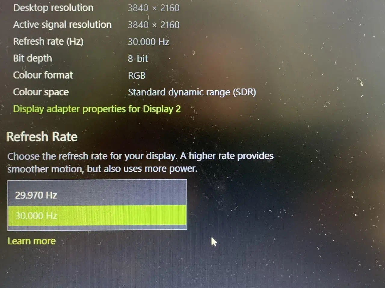 Problemy z monitorem brak wysokiego odświeżania