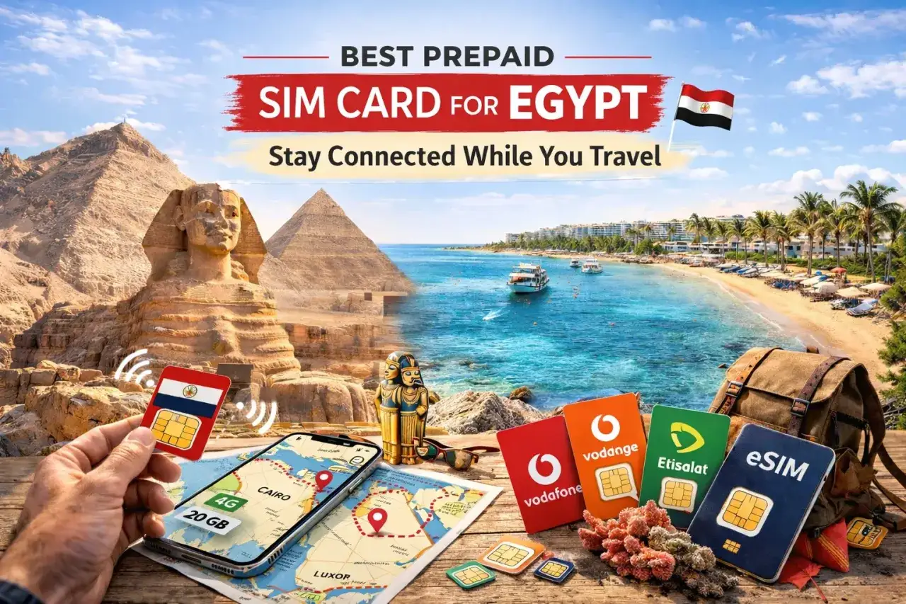 Internet w Egipcie: SIM-karta z 20 GB, mapa Kairu i Luksoru, piramidy i plaża. Idealne połączenie dla podróżnych.