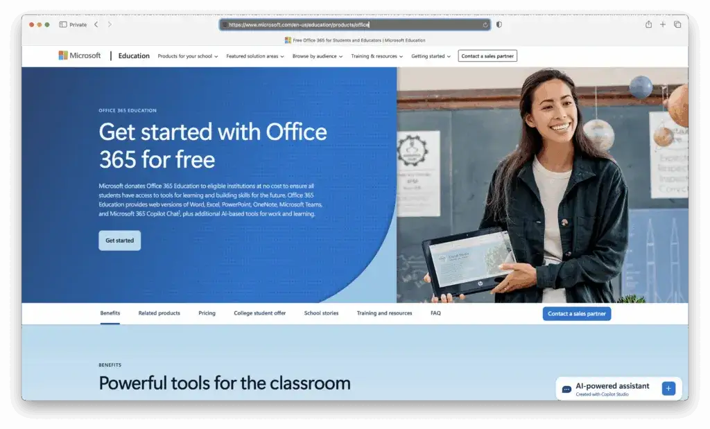 Microsoft Office 365 Education portal student download