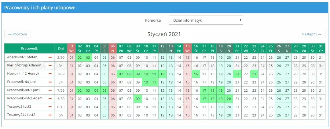 kalendarz urlopowy i kalkulator emerytalny
