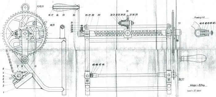 zwijacz bębnowy do kabla ze sklejki schemat