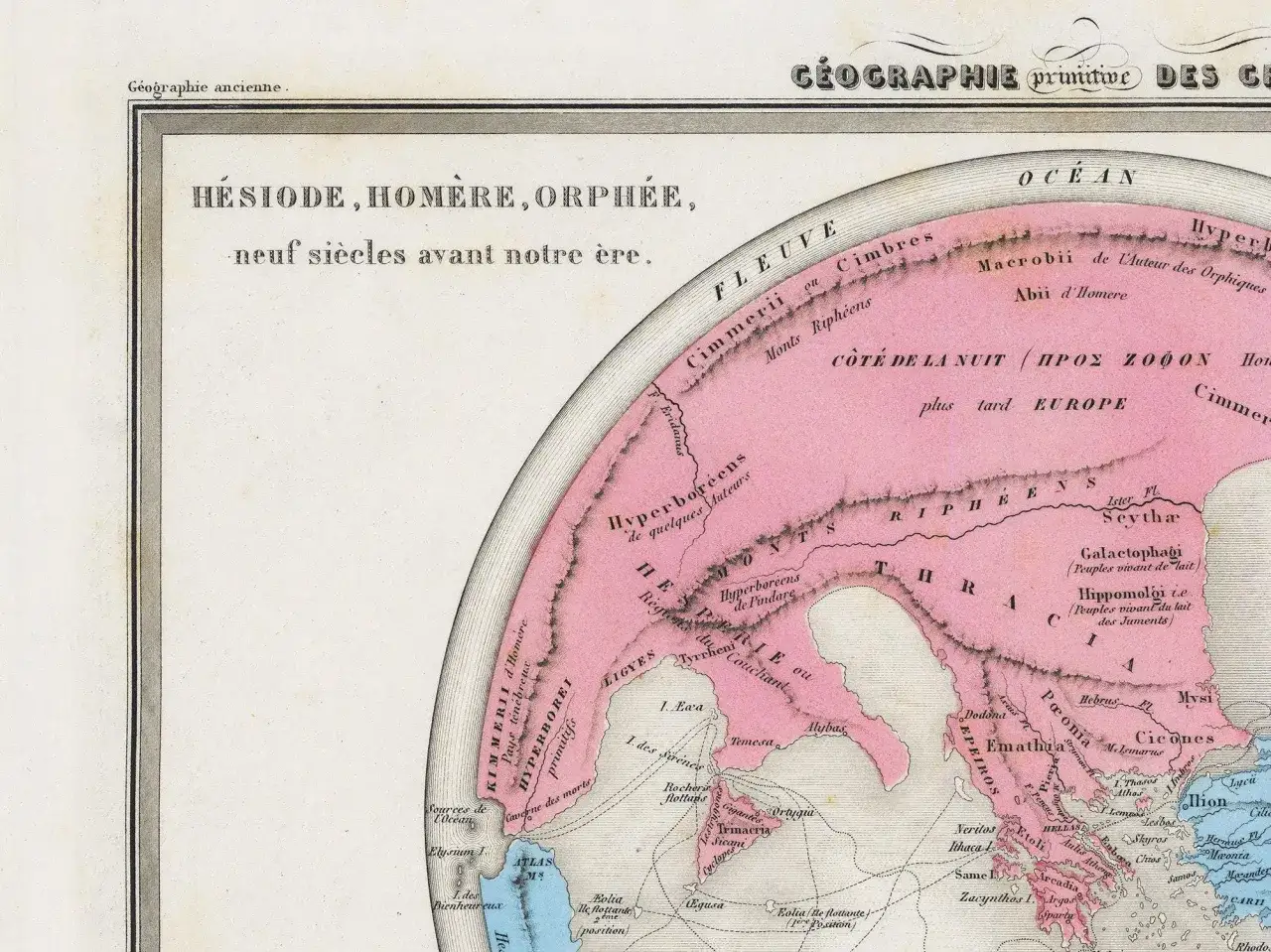 Mapa starożytnej Grecji, nawiązująca do epickich dzieł, takich jak Iliada i Odyseja.